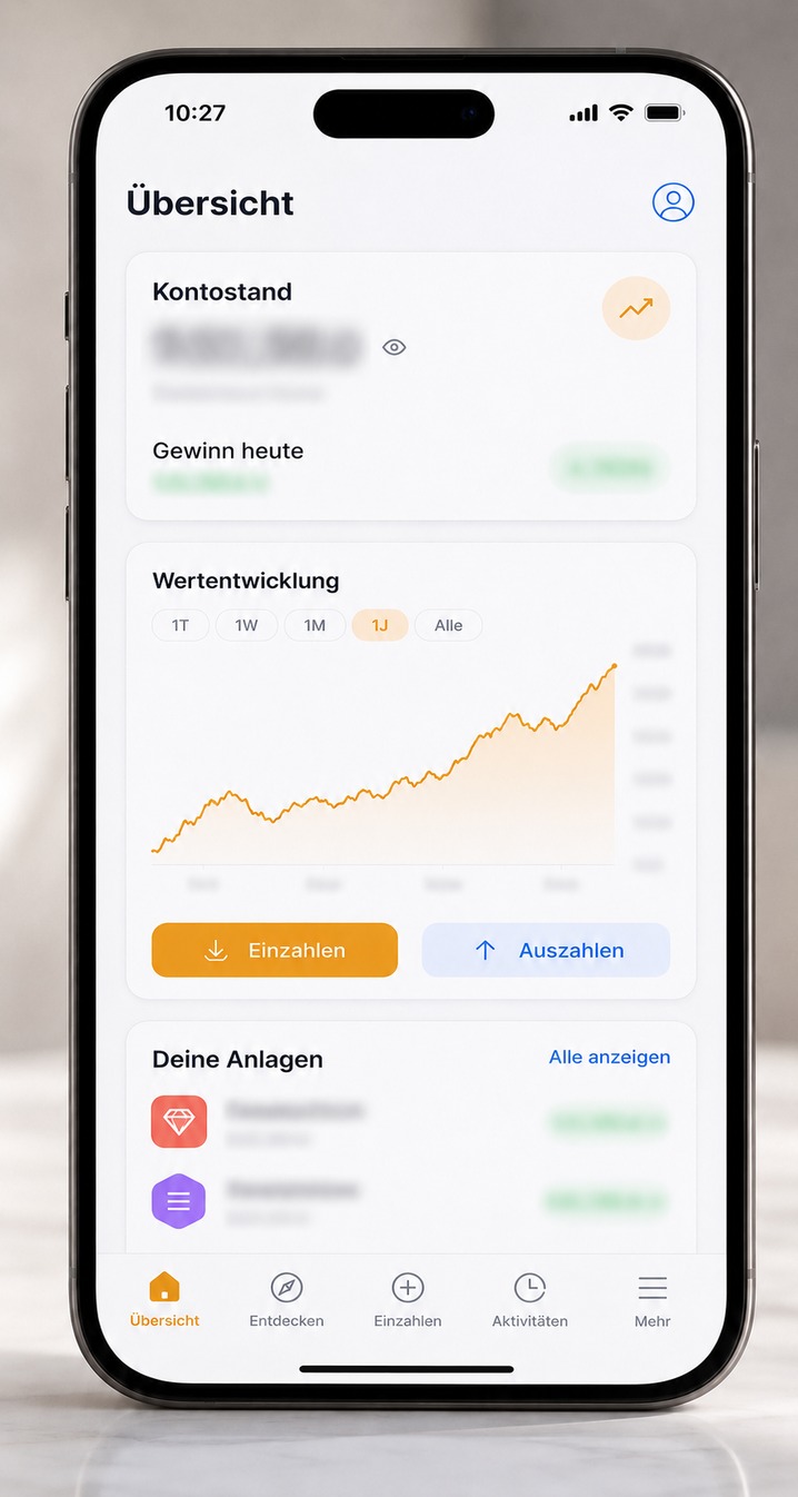 Die Handelsplattform auf dem Smartphone